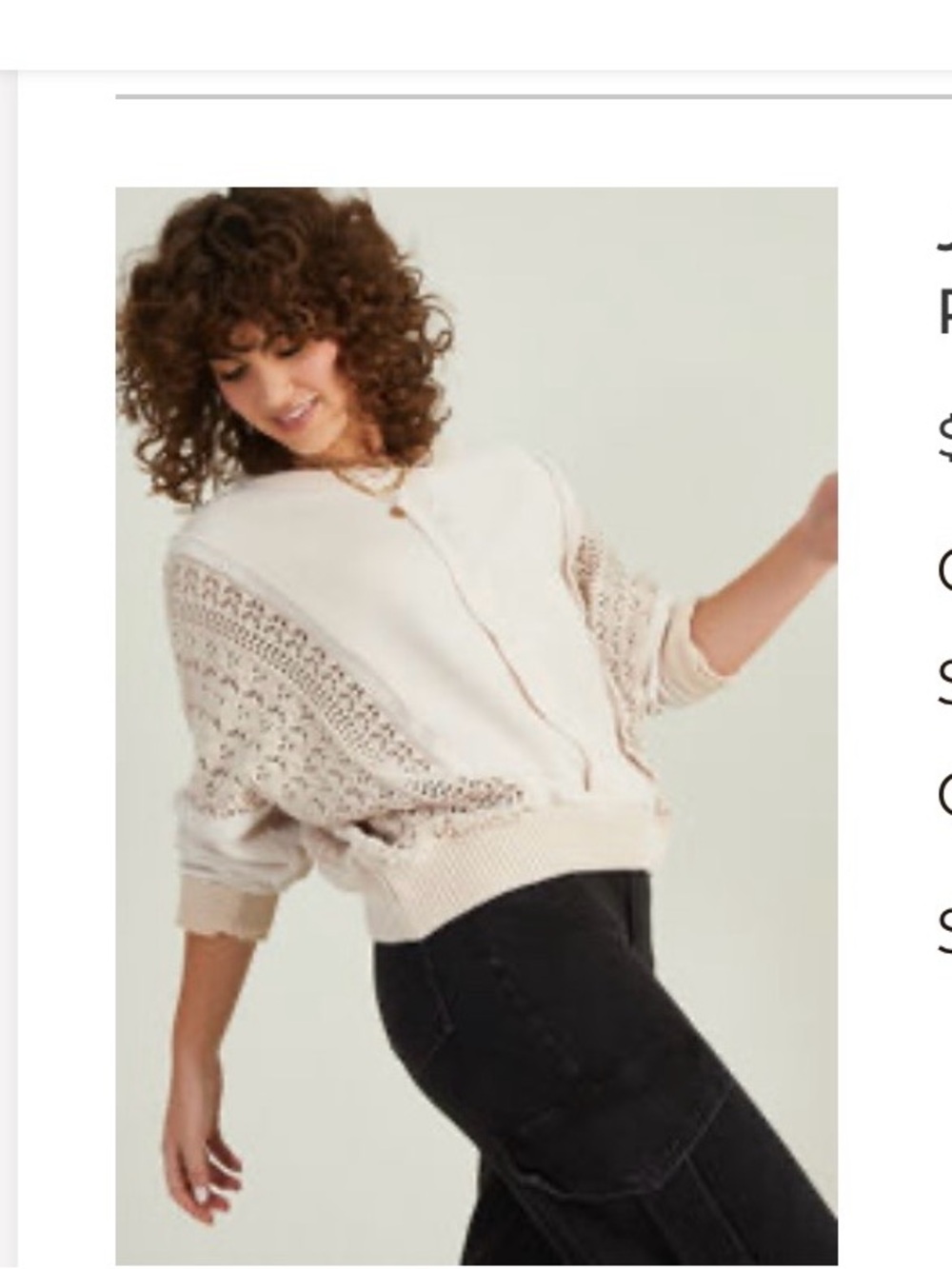 Altar’d state Women’s Cream Knit Pullover Sweater
